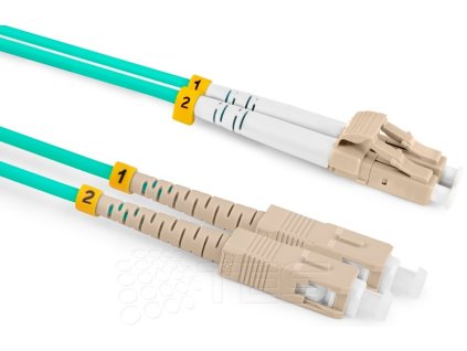 Optický patchcord SC/PC - LC/PC   3m 3mm, duplex, MM, 50/125, OM3