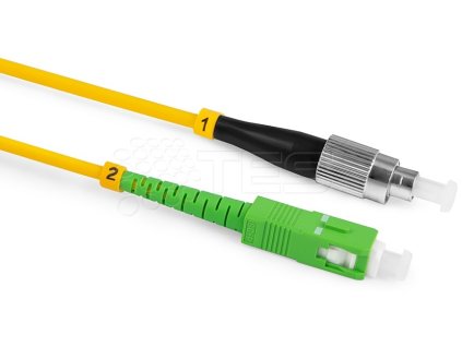 Optický patchcord FC/PC - SC/APC   1m, 3mm, simplex, SM, G652D