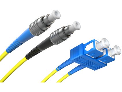 FIBRAIN Optický patchcord ST/PC - SC/PC   50m, Gold, 2.8mm, duplex, SM, G657A1