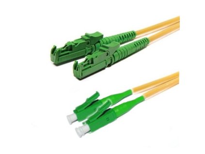 FIBRAIN Optický patchcord E2000/APC - LC/APC   8m, Gold, 2.8mm, duplex, SM, G657A1