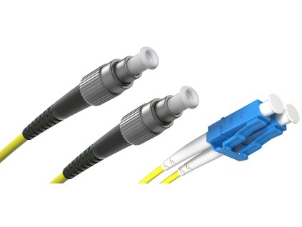 FIBRAIN Optický patchcord FC/APC - LC/PC   10m, Gold, 2.8mm, duplex, SM, G657A1