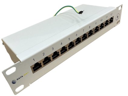DATAWAY Patch panel 10" 12x RJ45, CAT5E / CAT6, STP (osadený)