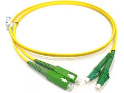 FIBRAIN Optický patchcord SC/APC - LC/APC   10m, Gold, 2.8mm, duplex, G657A1