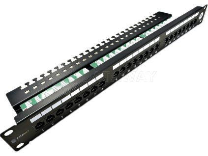 DATAWAY Patch panel 19" 24x RJ45, CAT5E, UTP s vyväzovacou lištou