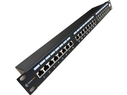 DATAWAY Patch panel 19" 24x RJ45, CAT5E, STP s vyväzovacou lištou