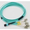 Optický patchcord MPOupc female/4xLCupc duplex, MM, OM3, 8-vlákno, Typ B, 1m