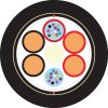 FIBRAIN BDC-CIP, Optický kábel, hybridný, 24-vlákno, 9/125, G.657A1, 2T12F, 4x1.5mm2 Cu, tube 2.2mm, 2700N