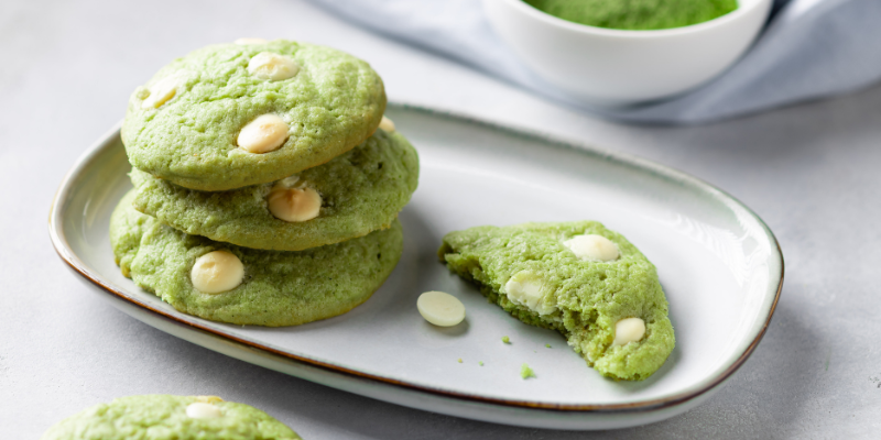 Matcha cookies s bílou čokoládou