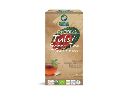 BIO TULSI SE ZELENÝM ČAJEM A ŠAFRÁNEM, 25 sáčků
