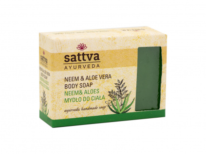Ájurvédské mýdlo Neem & Aloe, 125 g, Sattva