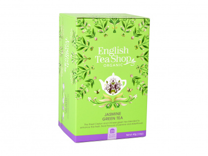 BIO Zelený čaj s jasmínem a květem bezu, 20 sáčků, English Tea Shop