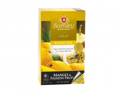 Černý čaj s mangem a marakujou, 20 sáčků, Samley Teas