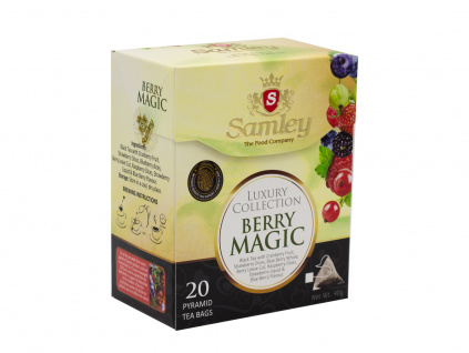 Černý čaj s ovocem Berry magic, 20 pyramidek, Samley Teas