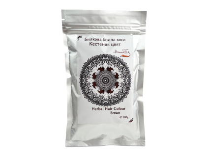 Bylinná barva na vlasy, hnědá, 100 g, HennaFox