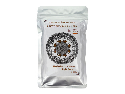 Bylinná barva na vlasy, světlá hnědá, 100 g, HennaFox