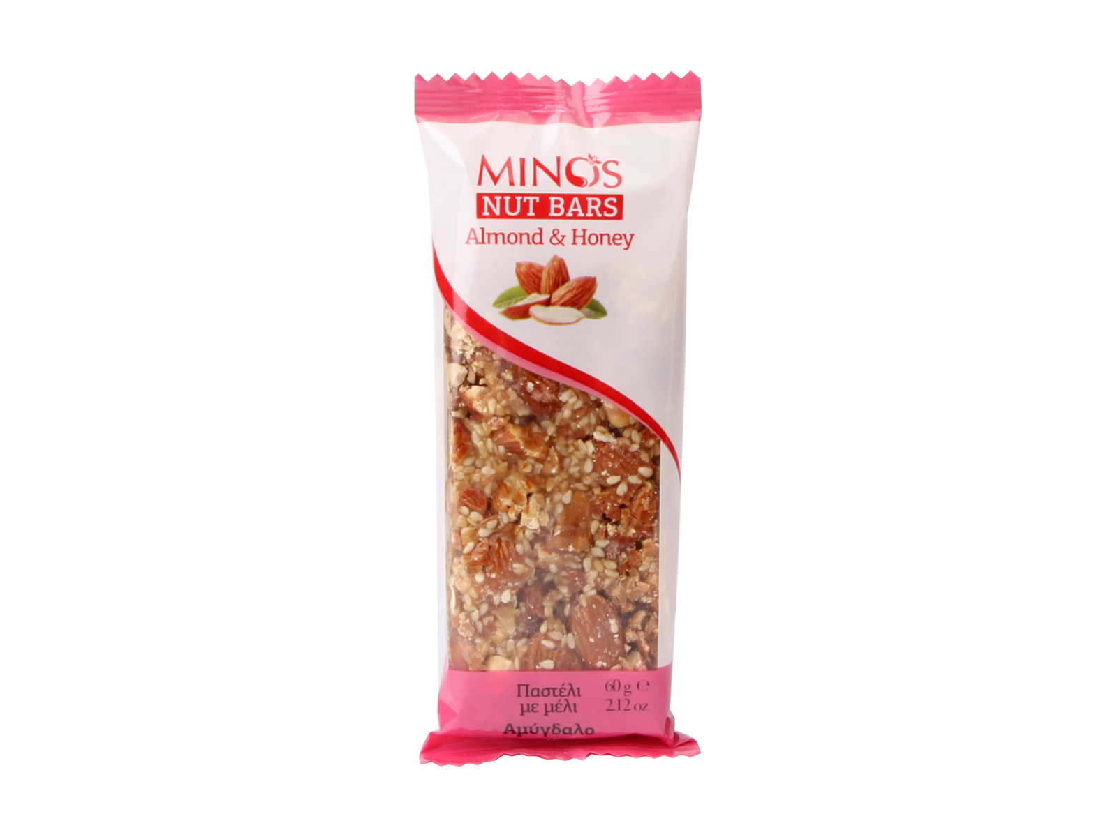 Minos Ořechová tyčinka - Mandle a med, 60 g,