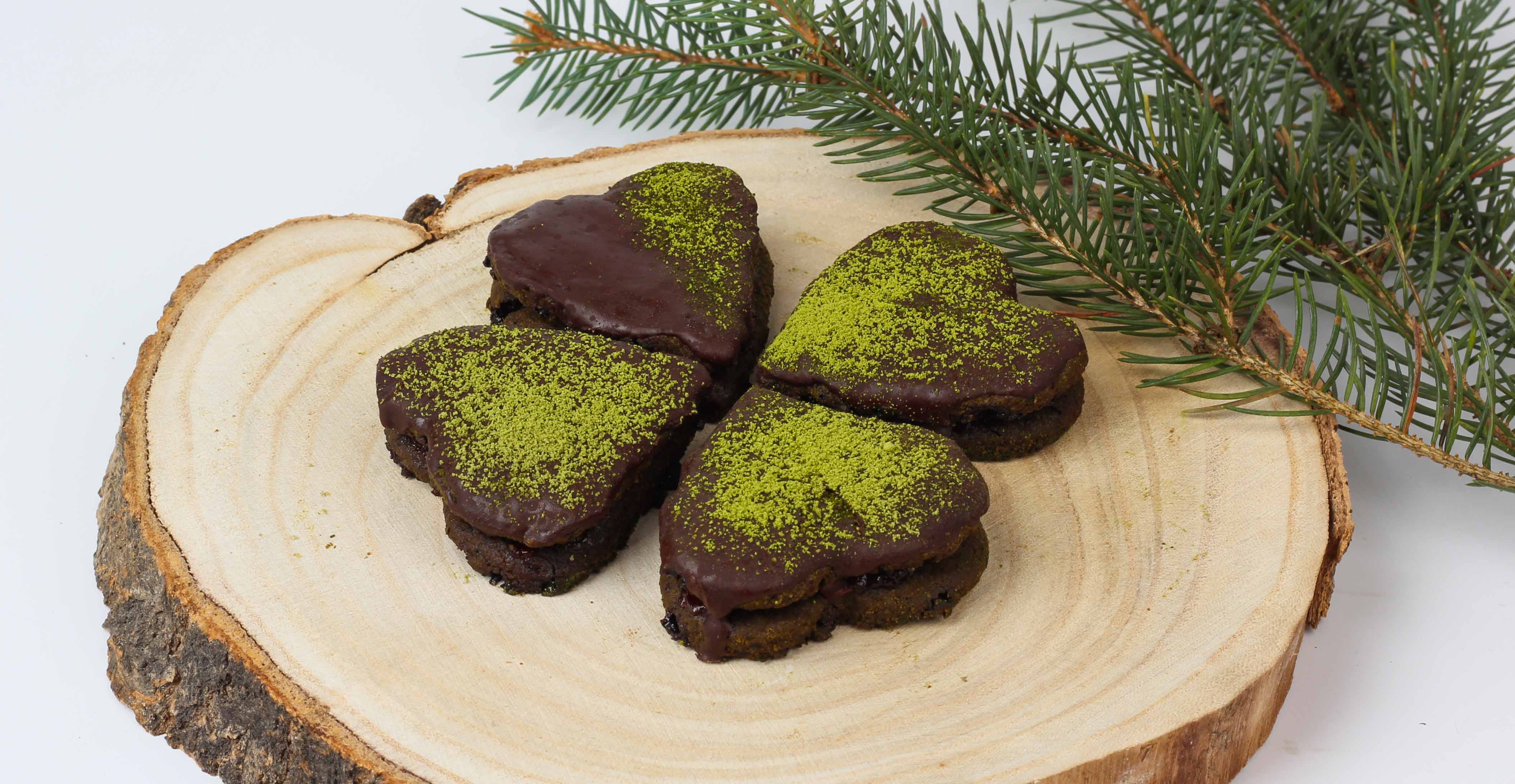 Vianočné zlepované matcha koláčiky