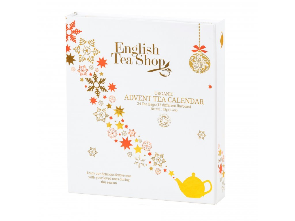 BIO Biely adventný kalendár - kniha, 24 vrecúšok, English Tea Shop
