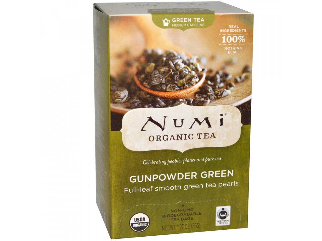 BIO čaj Zelený Gunpowder, 18 vrecúšok, NUMI