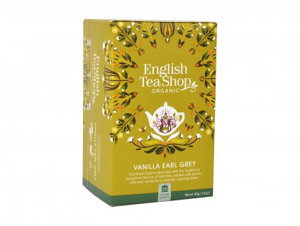 BIO Earl Grey s vanilkou, 20 vrecúšok, English Tea Shop