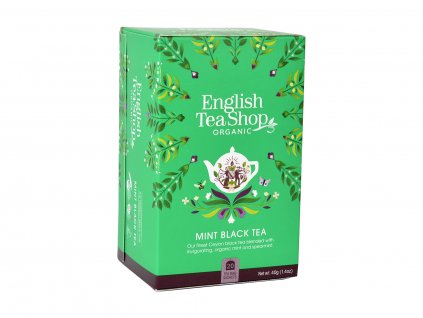 BIO Čierny čaj s mätou, 20 vrecúšok, English Tea Shop