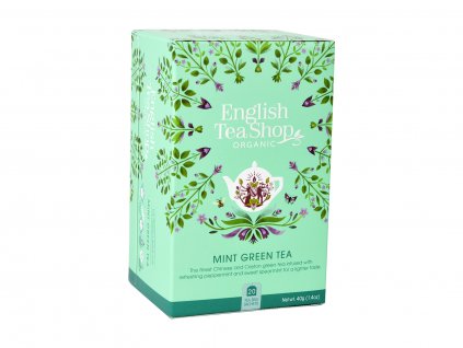 BIO Zelený čaj s mätou, 20 vrecúšok, English Tea Shop
