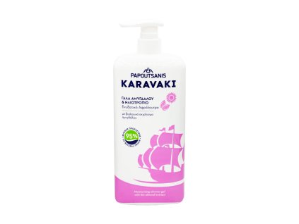 KARAVAKI Sprchový gél Mandľové mlieko a Slnečnica, 750 ml, Papoutsanis