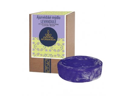 Ájurvédske mydlo v krabičke LEVANDUĽA, 100 g, AYURSAVEDA
