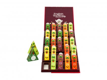 BIO Adventný kalendár Nástenný - Vianočný čaj, 25 pyramídiek, English Tea Shop