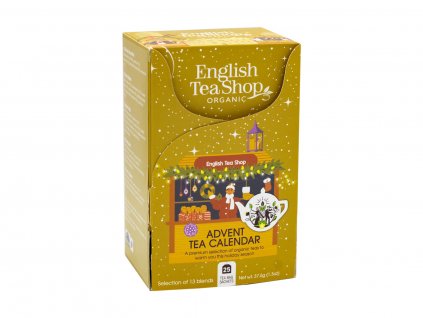 BIO Vianočný čaj – Adventný kalendár zlatý, 25 vrecúšok, English Tea Shop zabaleny