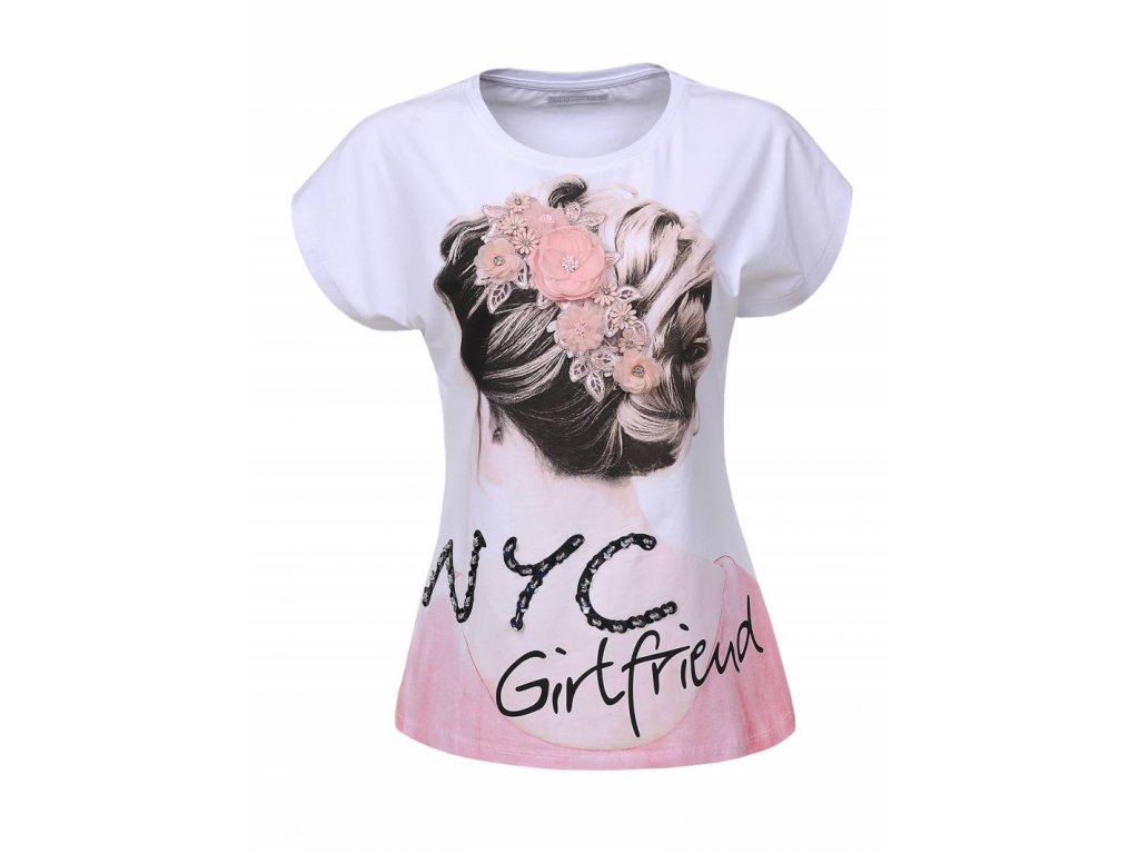 Dámske tričko NYC GILFRIEND (Farba Biela, Veľkosť S)