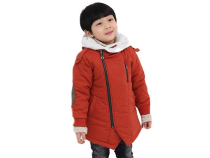 3416 chlapcenska zimna bunda s kapucnou farba cervena velkost 3