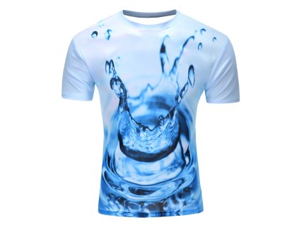 Pánske tričko s 3D motívom (Farba Modrá, Veľkosť XXS)