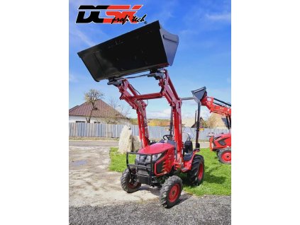 Traktor TYM T255 s čelným nakladačom a medzinápravovou kosou 150cm