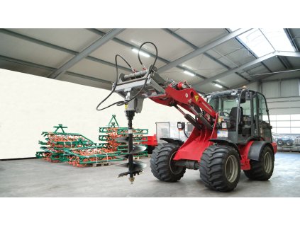 Jansen HBG-5000 Hydraulická zemná vyvrtávačka na čelný nakladač, vrátane 2 vrtákov