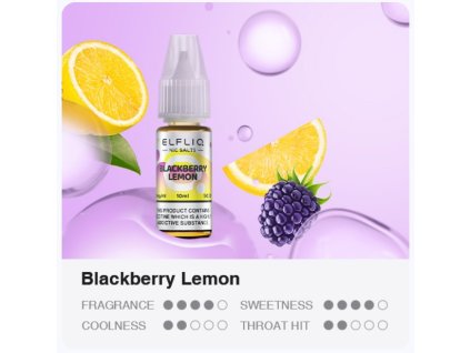 liquid elfliq nic salt blackberry lemon 10ml 10mg