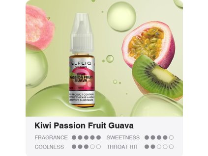 liquid elfliq nic salt kiwi passion fruit guava 10ml 10mg