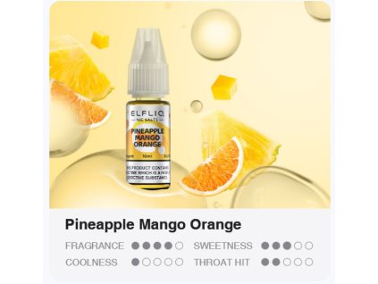 liquid elfliq nic salt pineapple mango orange 10ml 10mg