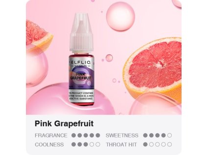 liquid elfliq nic salt pink grapefruit 10ml 10mg