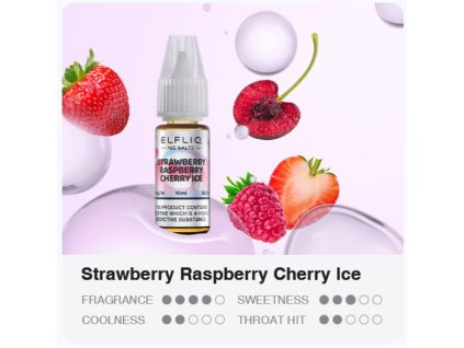 liquid elfliq nic salt strawberry raspberry cherry ice 10ml 10mg