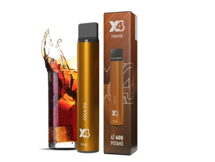 X4 Bar Zero Chladivá kola (Cola Ice) jednorázová e-cigareta BEZ NIKOTINU