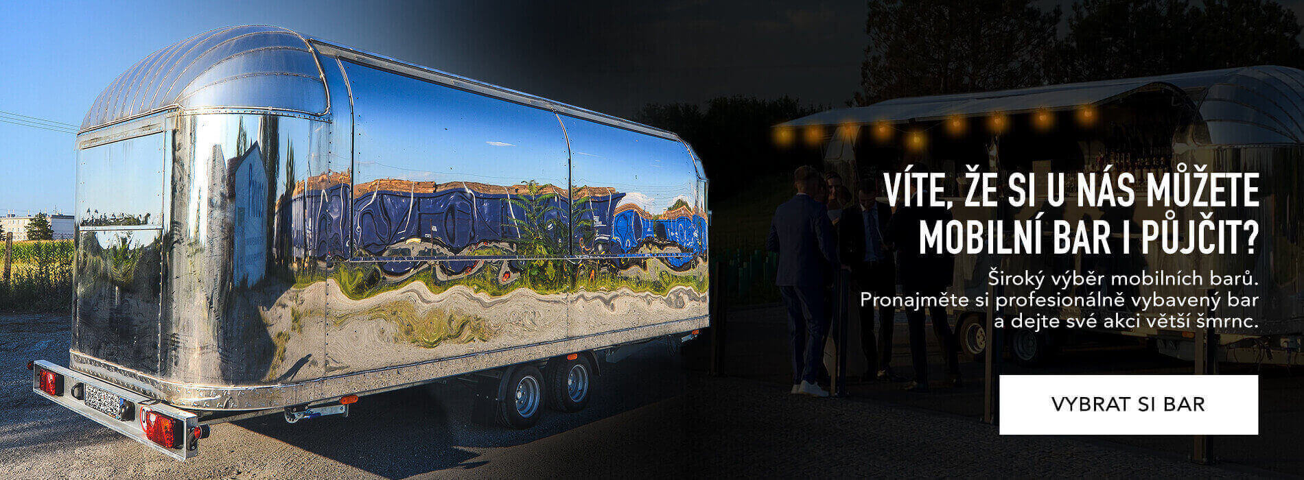 Široký výběr mobilních barů k pronájmu