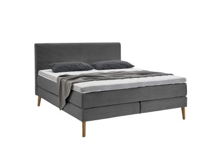 Boxspring postel Linea šedá, 140 x 200 cm