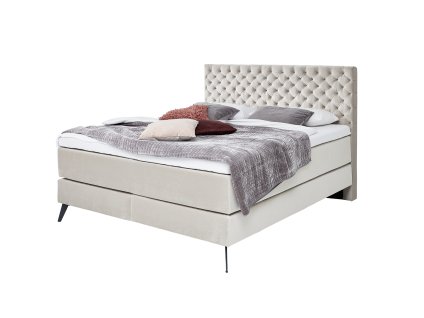 Boxspring postel LA Maison béžová, 200 x 200 cm