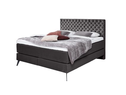 Boxspring postel LA Maison antracitová, 160 x 200 cm