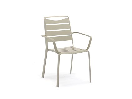 Zahradní židle Spring s područkami šedá (sada 4 ks)