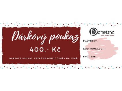 Dárkový poukaz De Sire 400, kč