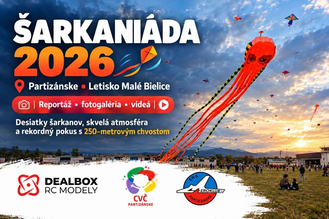 Šarkaniáda 2026 v Partizánskom: obloha plná šarkanov a 250-metrový chvost!
