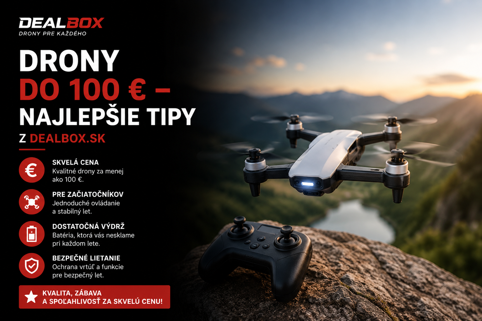 Drony do 100 € – najlepšie tipy z Dealbox.sk