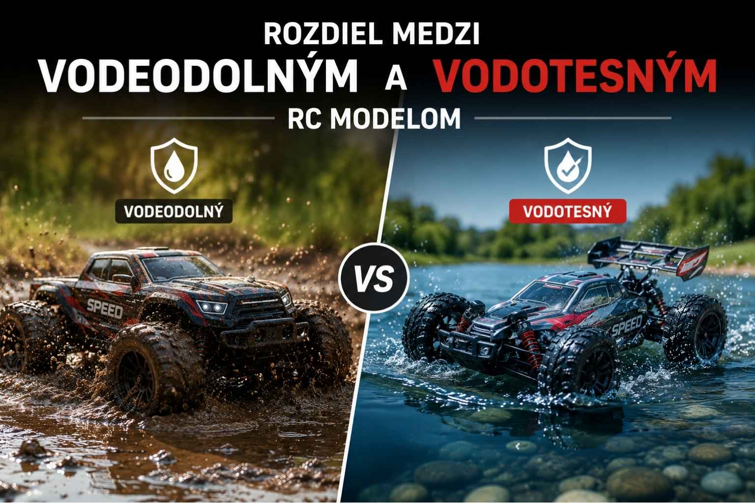 Rozdiel medzi vodeodolným a vodotesným RC modelom
